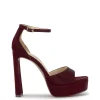Telxia Ankle Strap Platform Sandal in Dark Cherry