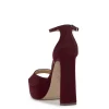 Telxia Ankle Strap Platform Sandal in Dark Cherry
