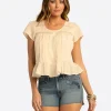 JS Jessica Simpson Mirna Blouse in Whitecap Gray