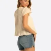 JS Jessica Simpson Mirna Blouse in Whitecap Gray