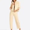 JS Jessica Simpson Pleat Back Denim Jacket  in Undyed Natural