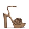 Immie Platform Sandal in Bronze Snake