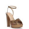 Immie Platform Sandal in Bronze Snake