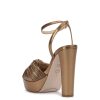 Immie Platform Sandal in Bronze Snake