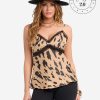 Jessica Simpson 2.0 Emmy Lace Trim Cami in Animal Print
