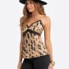 Jessica Simpson 2.0 Emmy Lace Trim Cami in Animal Print