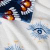 Celeste Plush Throw Plush in White & Navy