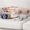 Celeste Plush Throw Plush in White & Navy