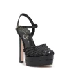 Inaia Braided Platform Sandal in Black