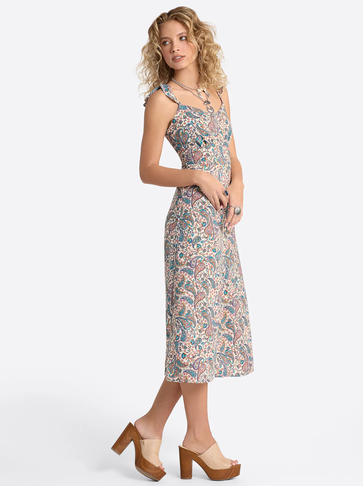 Sahira Dress in Buttercream Playful Paisleys