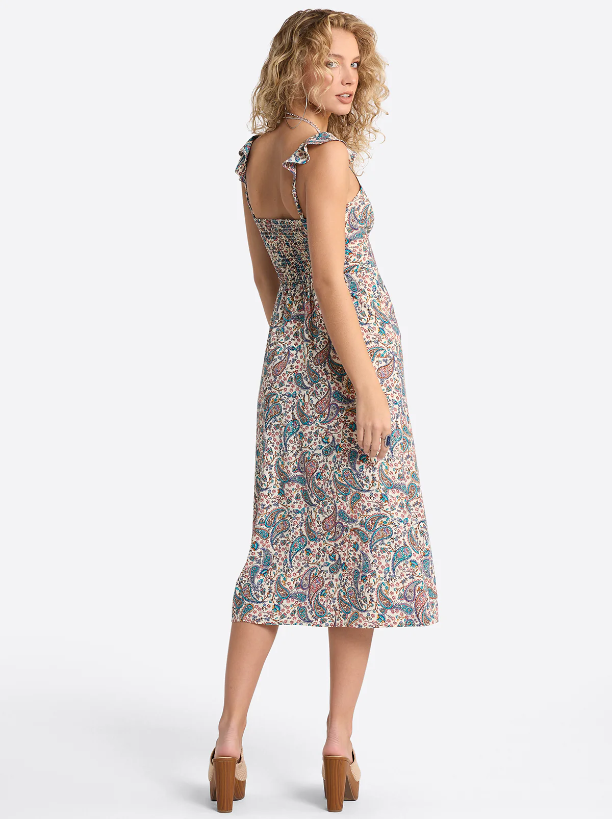 Sahira Dress in Buttercream Playful Paisleys