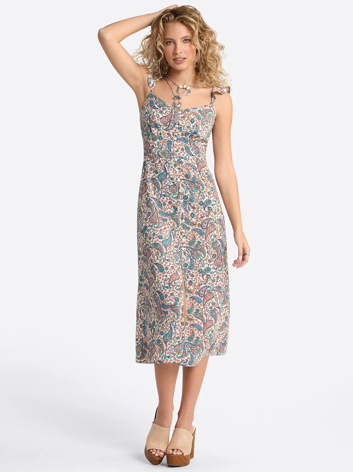 Sahira Dress in Buttercream Playful Paisleys