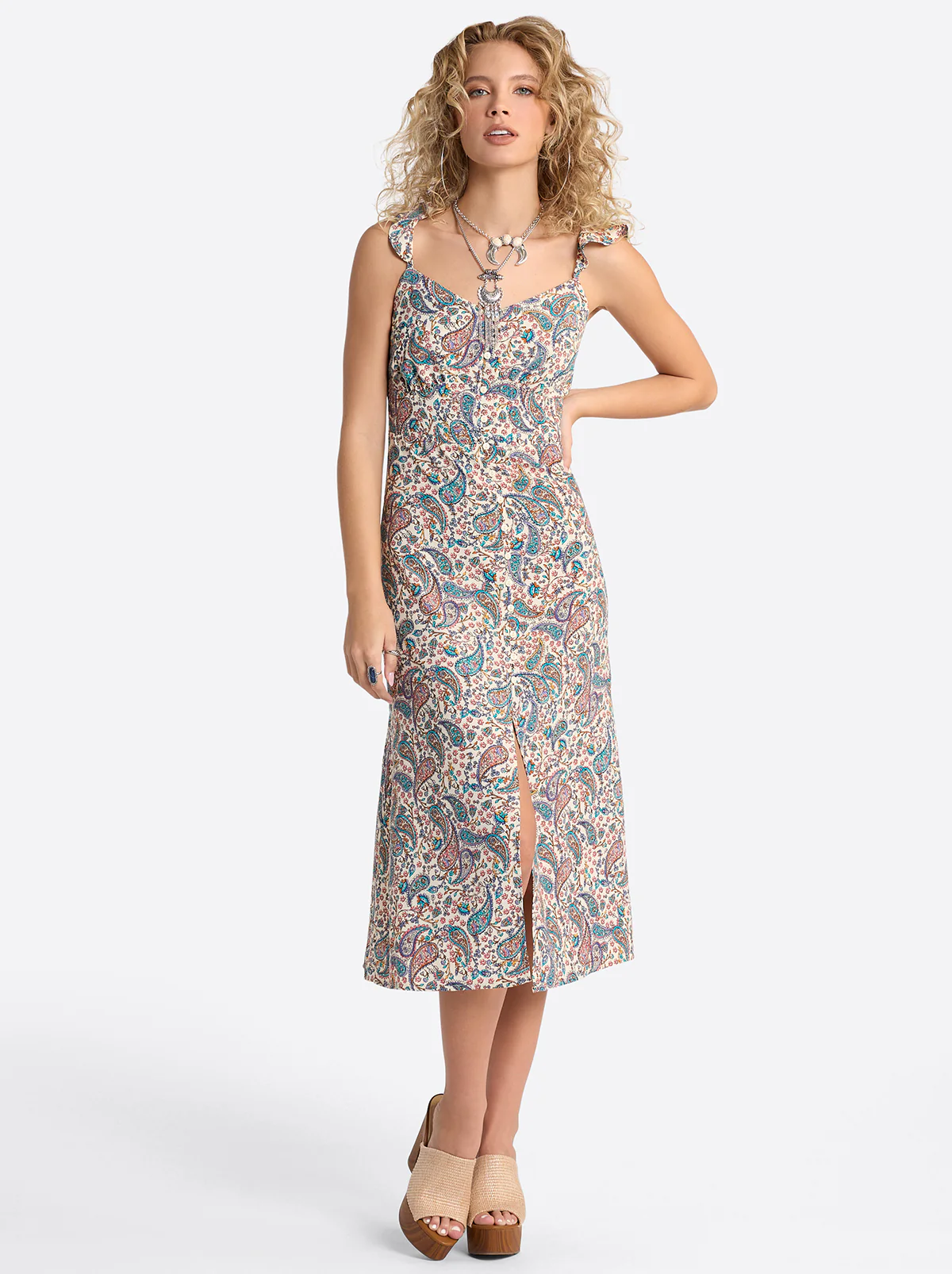 Sahira Dress in Buttercream Playful Paisleys