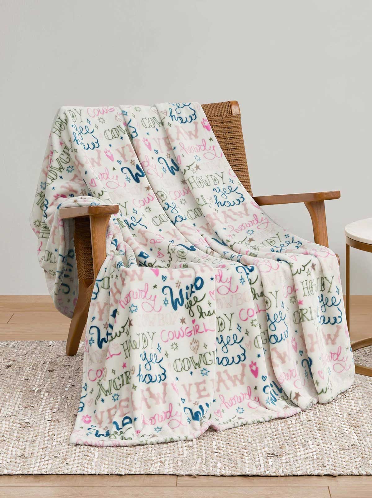 3649-howdy-cowgal-plush-throw-blanket-1.jpg Howdy Cowgal Plush Throw Blanket