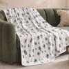 3684-cottage-rose-blue-plush-throw-blanket-1.jpg Cottage Rose Blue Plush Throw Blanket