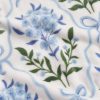 Plush Throw Blanket in Bow Floral Trellis Blue
