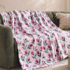Tulip Stripe Pink Plush Throw Blanket