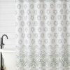 Haven Border Sage Green Shower Curtain Set