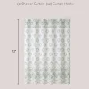 Haven Border Sage Green Shower Curtain Set