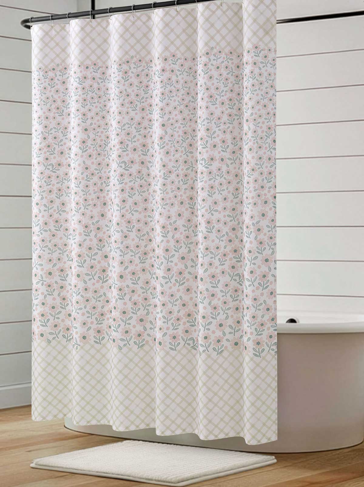3727-zexie-border-blush-shower-curtain-set-2.jpg Zexie Border Blush Shower Curtain Set