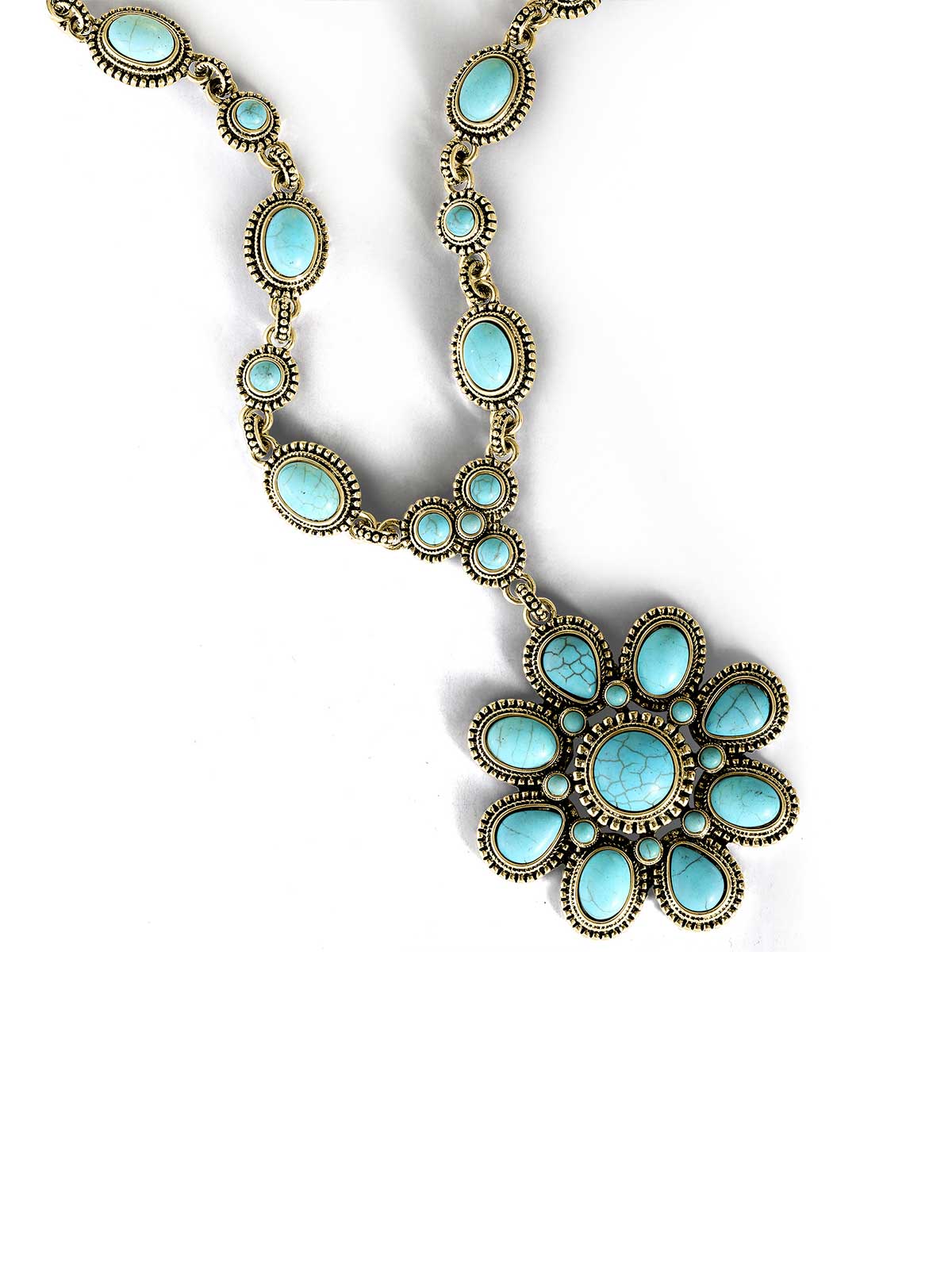 3776-large-turquoise-stone-flower-necklace-in-gold-3.jpg Large Turquoise Stone Flower Necklace in Gold