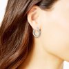 Thick Twisted Hoop Earrings in Silver