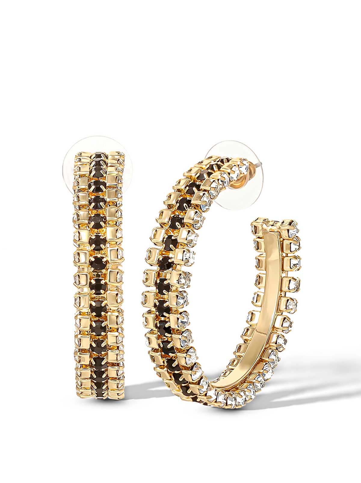 3804-black-and-white-crystal-hoop-earrings-1.jpg Black And White Crystal Hoop Earrings