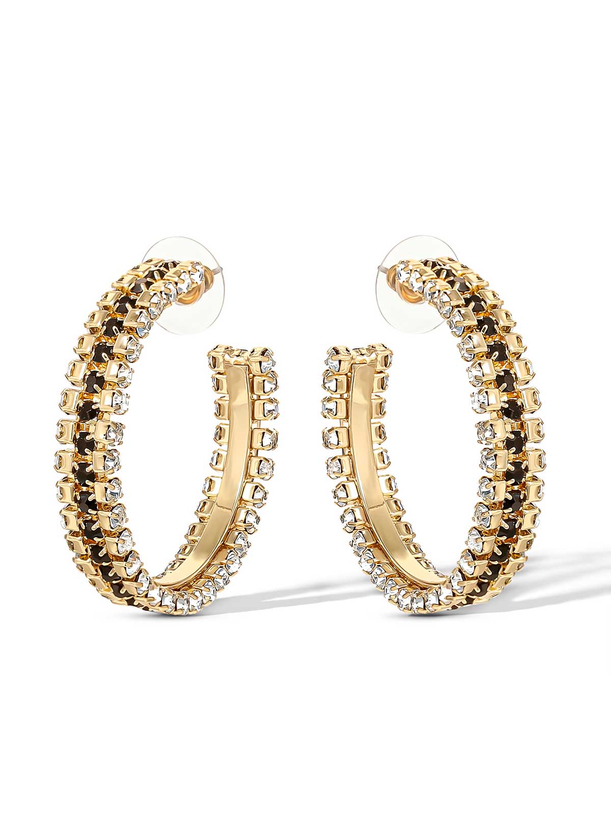 3804-black-and-white-crystal-hoop-earrings-2.jpg Black And White Crystal Hoop Earrings