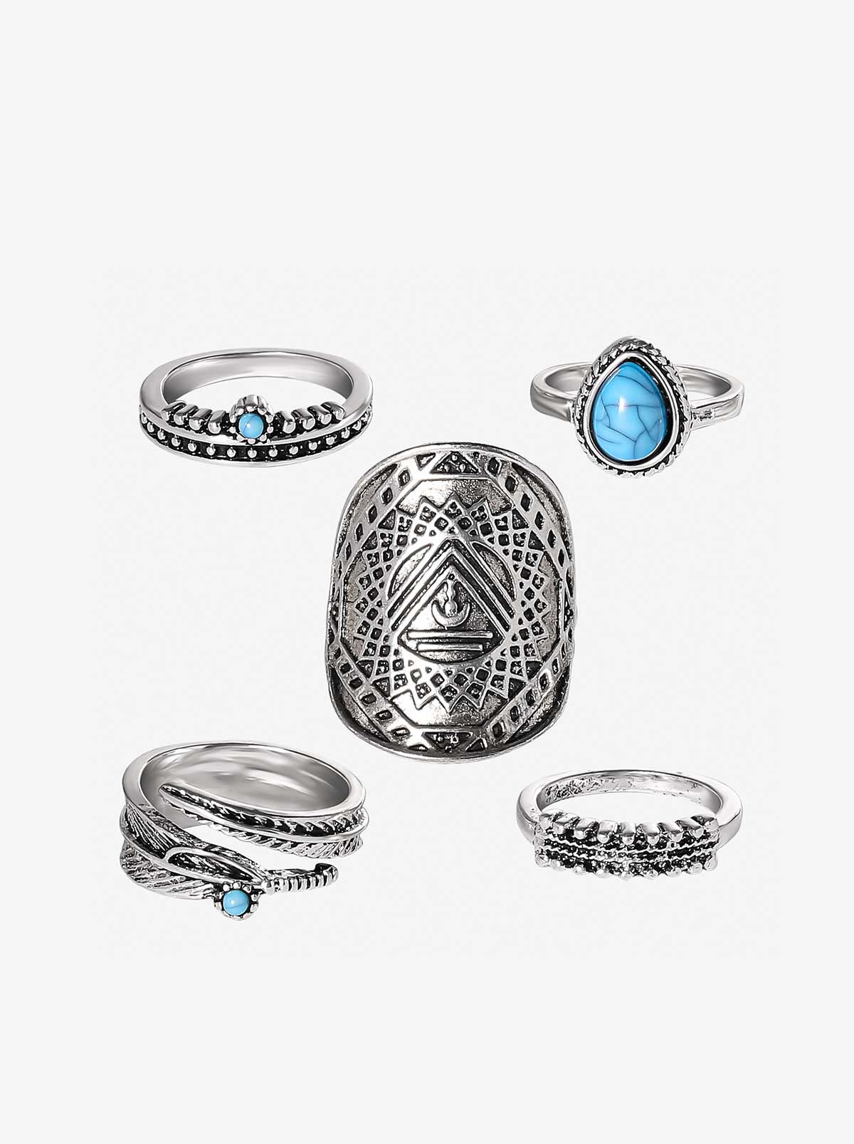 3817-5-piece-ring-set-with-turquoise-1.jpg 5-Piece Ring Set with Turquoise
