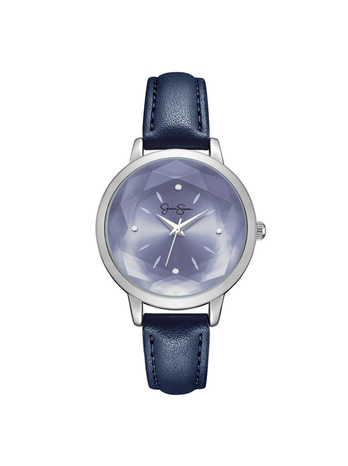 Faceted Glass Watch in Navy