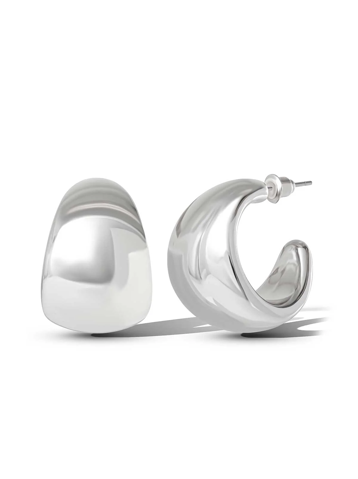 Chunky Silver Hoop Earrings