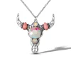 Crystal Bull Skull Pendant