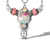 Crystal Bull Skull Pendant