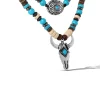 Layered Turquoise Bull Head Necklace