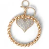 Pave Crystal Heart Keychain