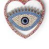 Heart Evil Eye Pink Cord Keychain