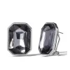 Octagon-Cut Smoky Crystal Earrings