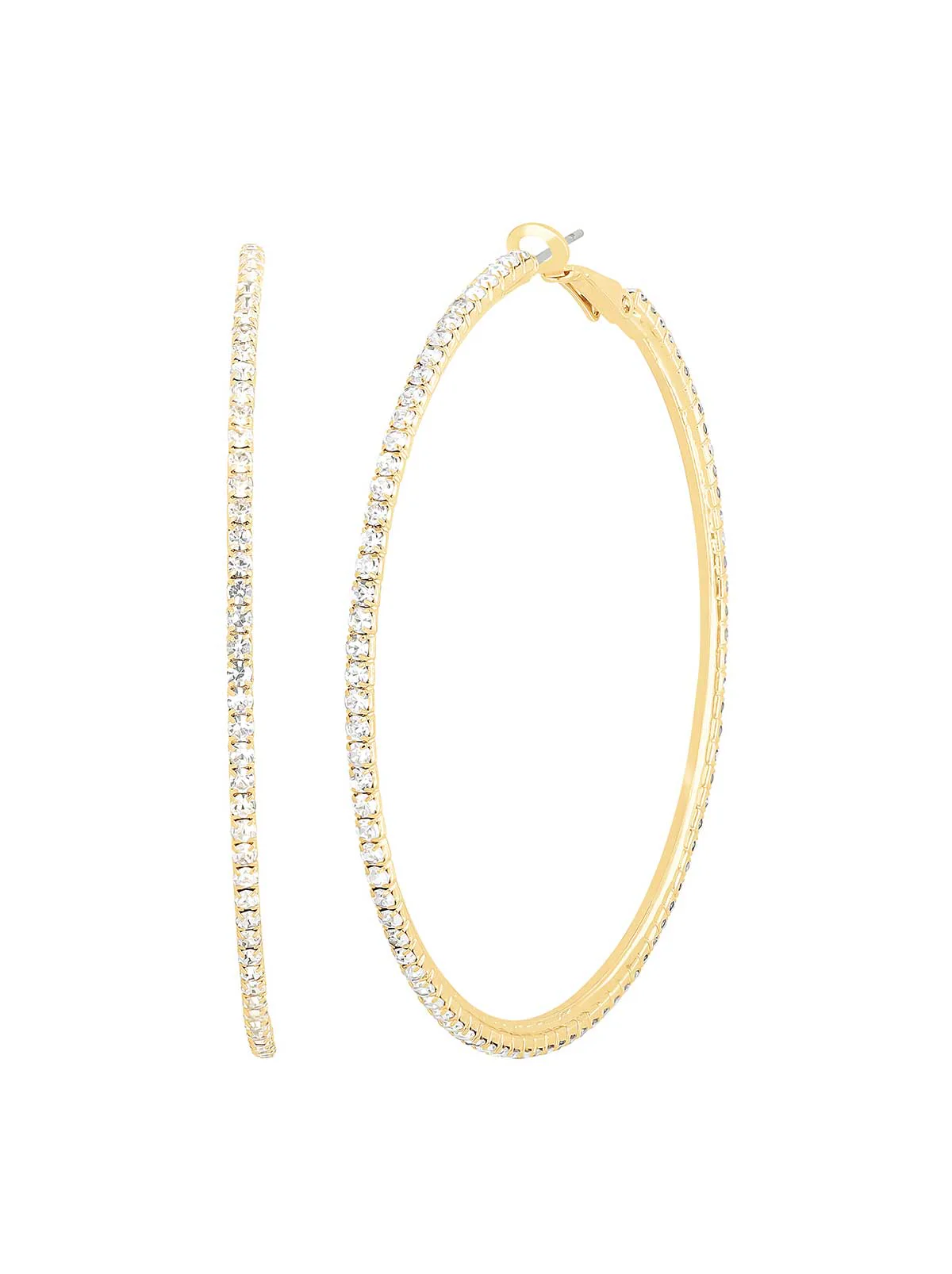 3883-gold-tone-crystal-pave-hoop-earrings-3.webp Gold-Tone Crystal Pave Hoop Earrings