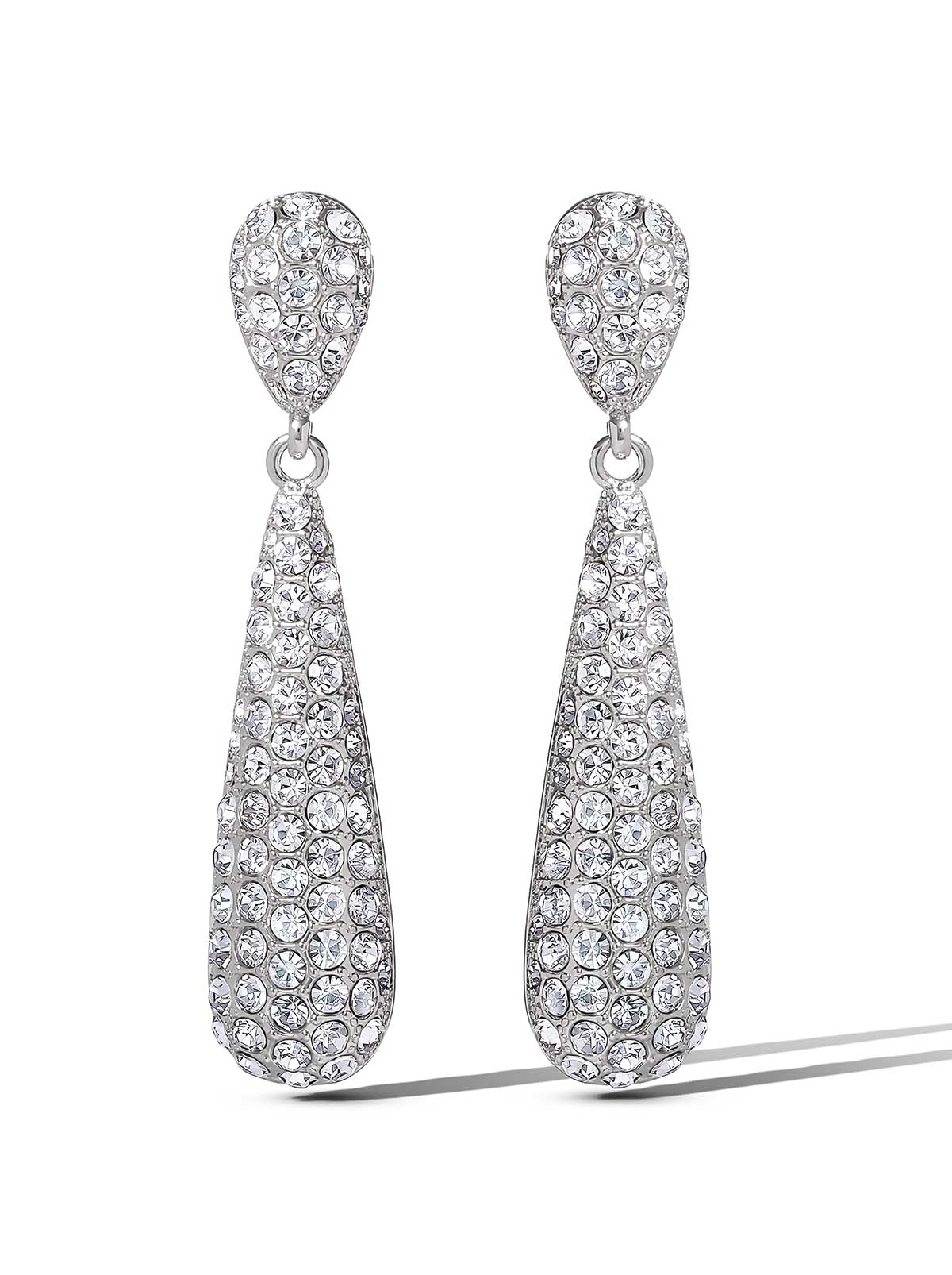 3885-silver-tone-pave-teardrop-dangle-earrings-2.jpg Silver-Tone Pave Teardrop Dangle Earrings