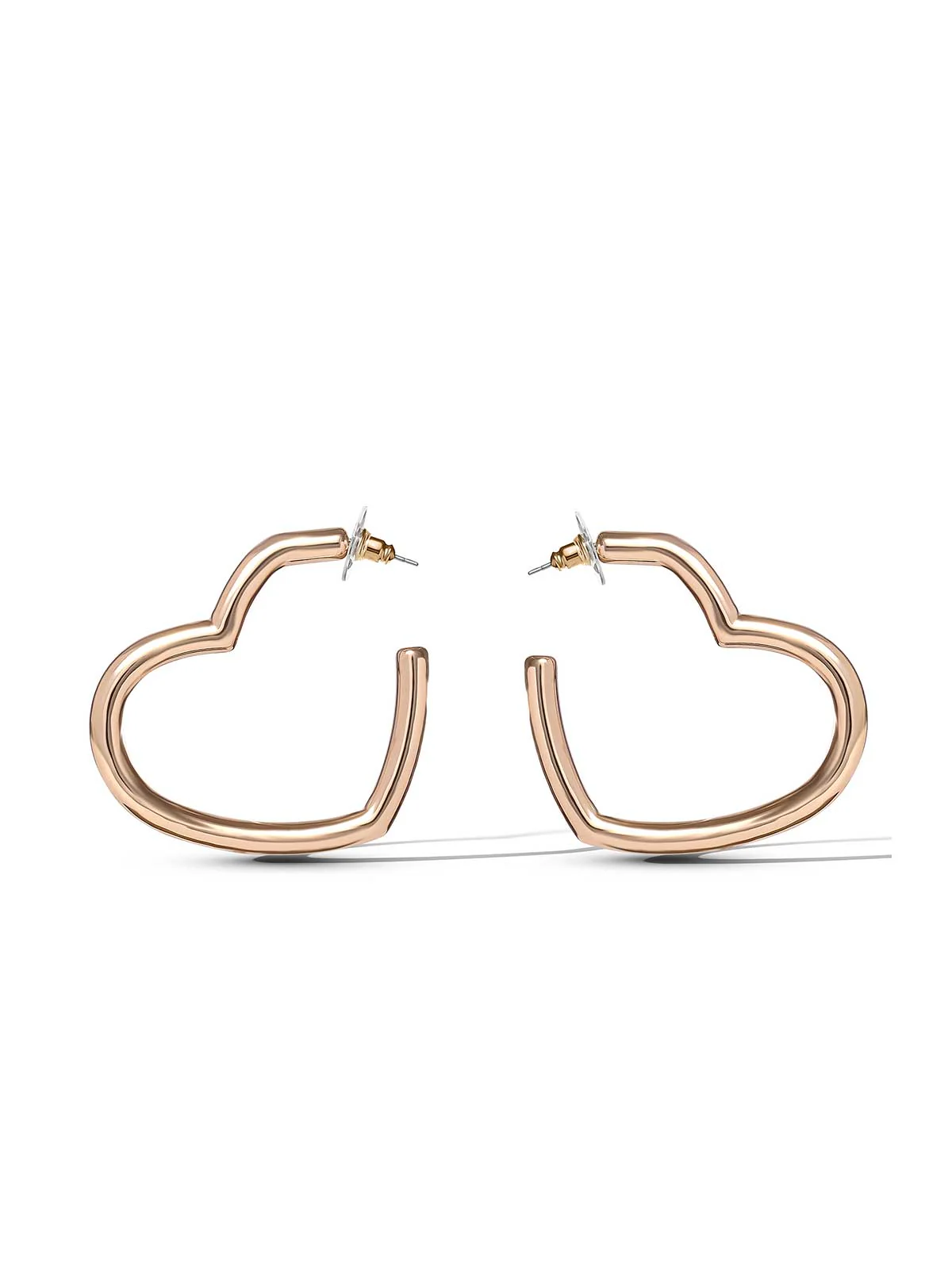 Open Heart Hoop Earrings