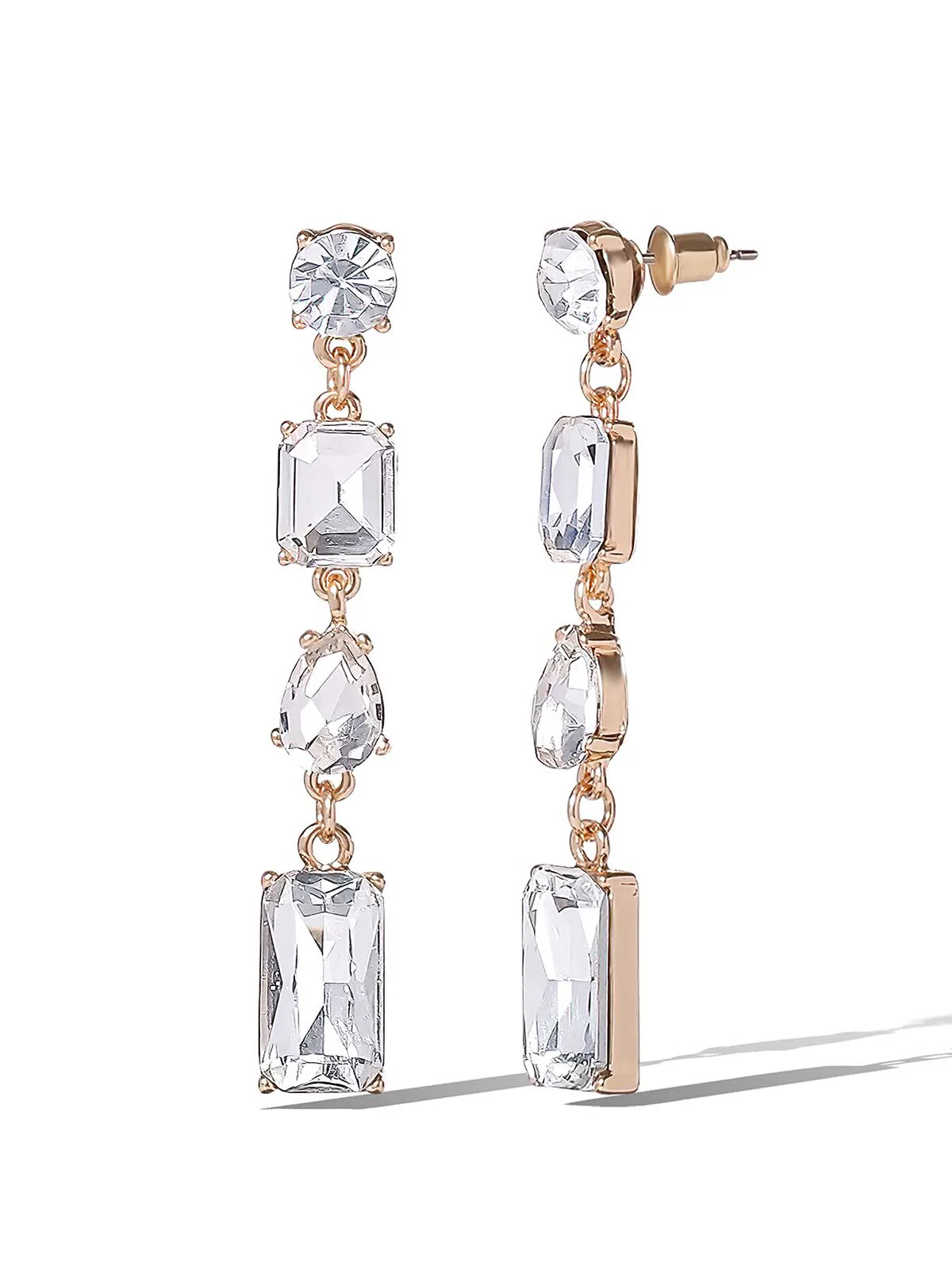 Multi-Cut Crystal Drop Earrings
