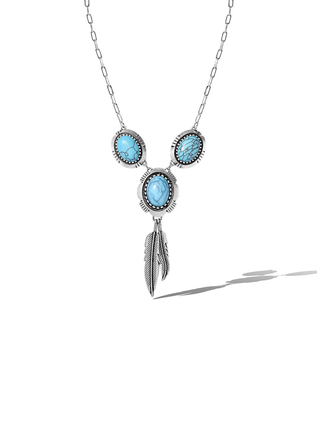 3896-boho-turquoise-feather-pendant-necklace-1.webp Boho Turquoise & Feather Pendant Necklace