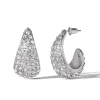 Crystal-Encrusted Teardrop Hoop Earrings