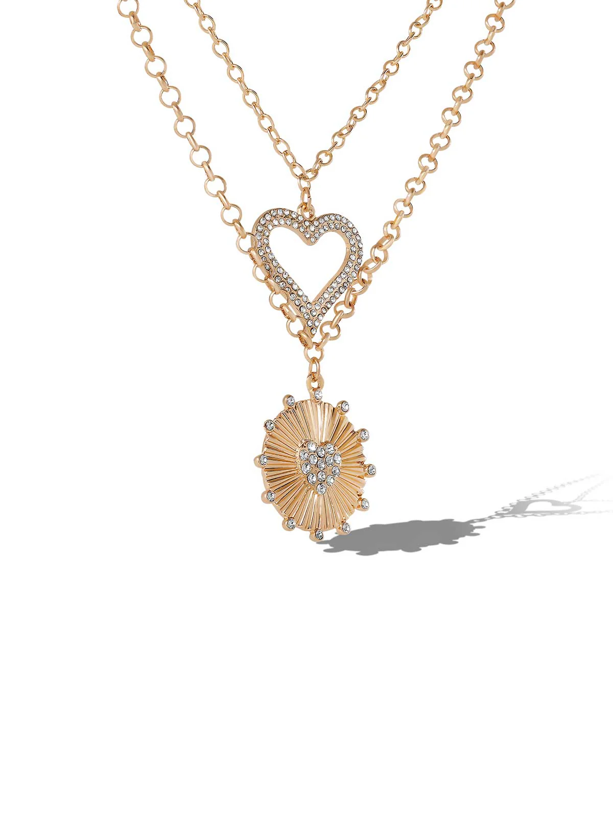 3918-layered-heart-sunburst-pendant-necklace-set-2.webp Layered Heart & Sunburst Pendant Necklace Set