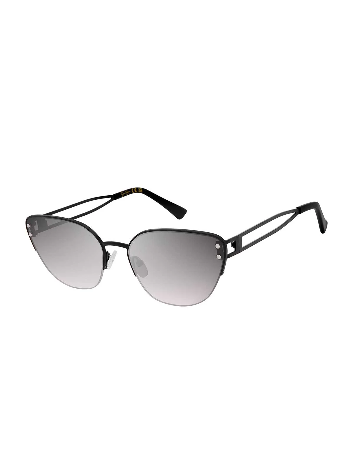 Metal Cutout Cat Eye Sunglasses in Blackout