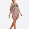 Animal Control Ruffle Cover Up Dress in Rose Multi
