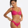 Crochet Ring Bandeau Top in Berry