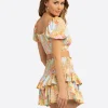 Puff Sleeve Swim Cover Up Top in Scene Stealer