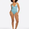 Twisted Jacquard Classic One Piece in Blue Retro