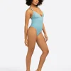 Twisted Jacquard Classic One Piece in Blue Retro